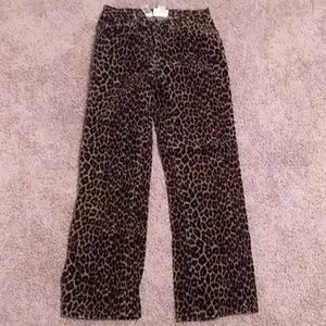 Grunge Vintage Courdoroy Leopard Pants